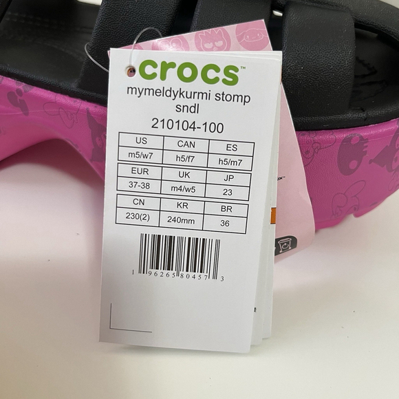 CROCS x HELLO KITTY AND FRIENDS MY MELODY AND KUROMI STOMP SANDAL size 7 NEW - Picture 9 of 9